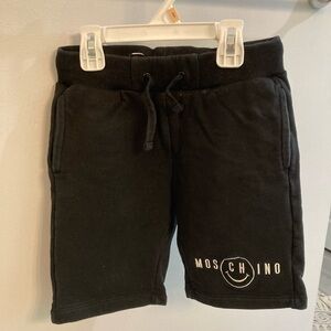 Moschino Kids unisex Black Shorts drawstring waist sz 8 embroidered logo design